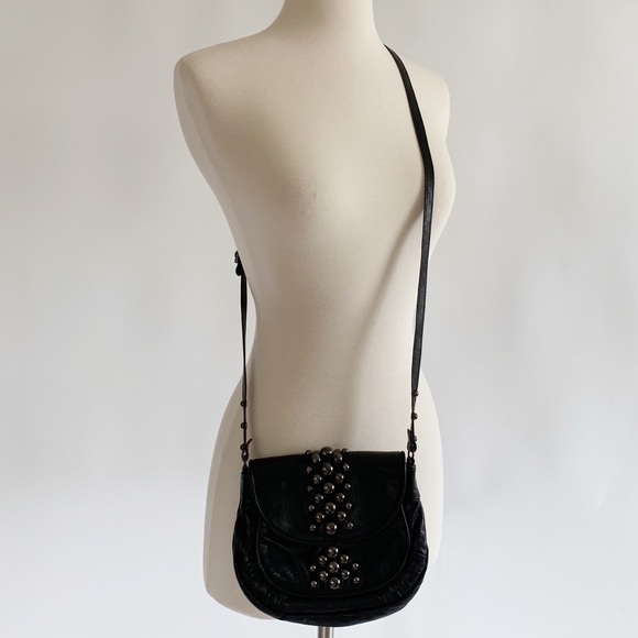 Treesje Handbags - TREESJE Black Leather Crossbody Bag Purse